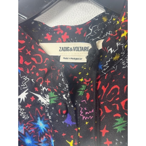 Zadig & Voltaire NWT Retouch Glam Rock Mini Dress Black/Multi Color XS MSRP $498 - Picture 6 of 10